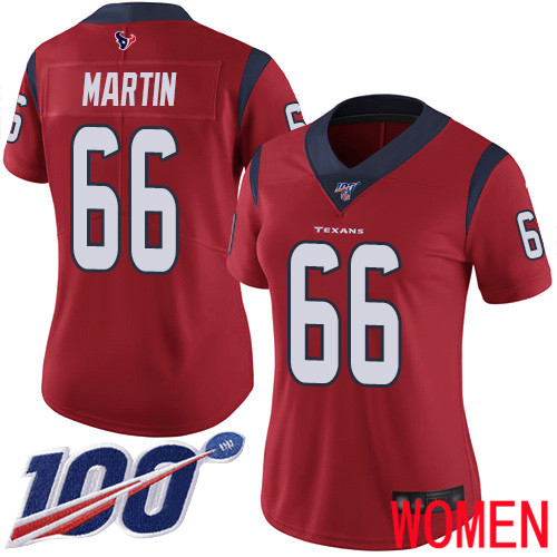 Houston Texans Limited Red Women Nick Martin Alternate Jersey NFL Football 66 100th Season Vapor Untouchable
